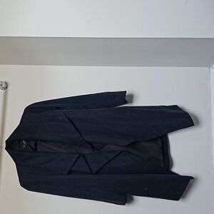 Club monaco navy mauve blue draped collar shacket
